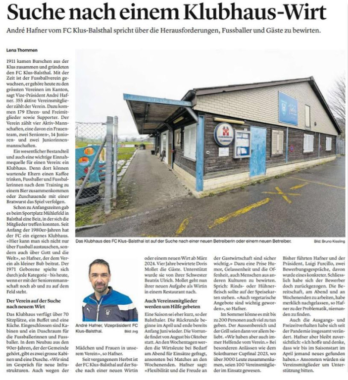 Bericht OT SZ Klubhaus Wirt